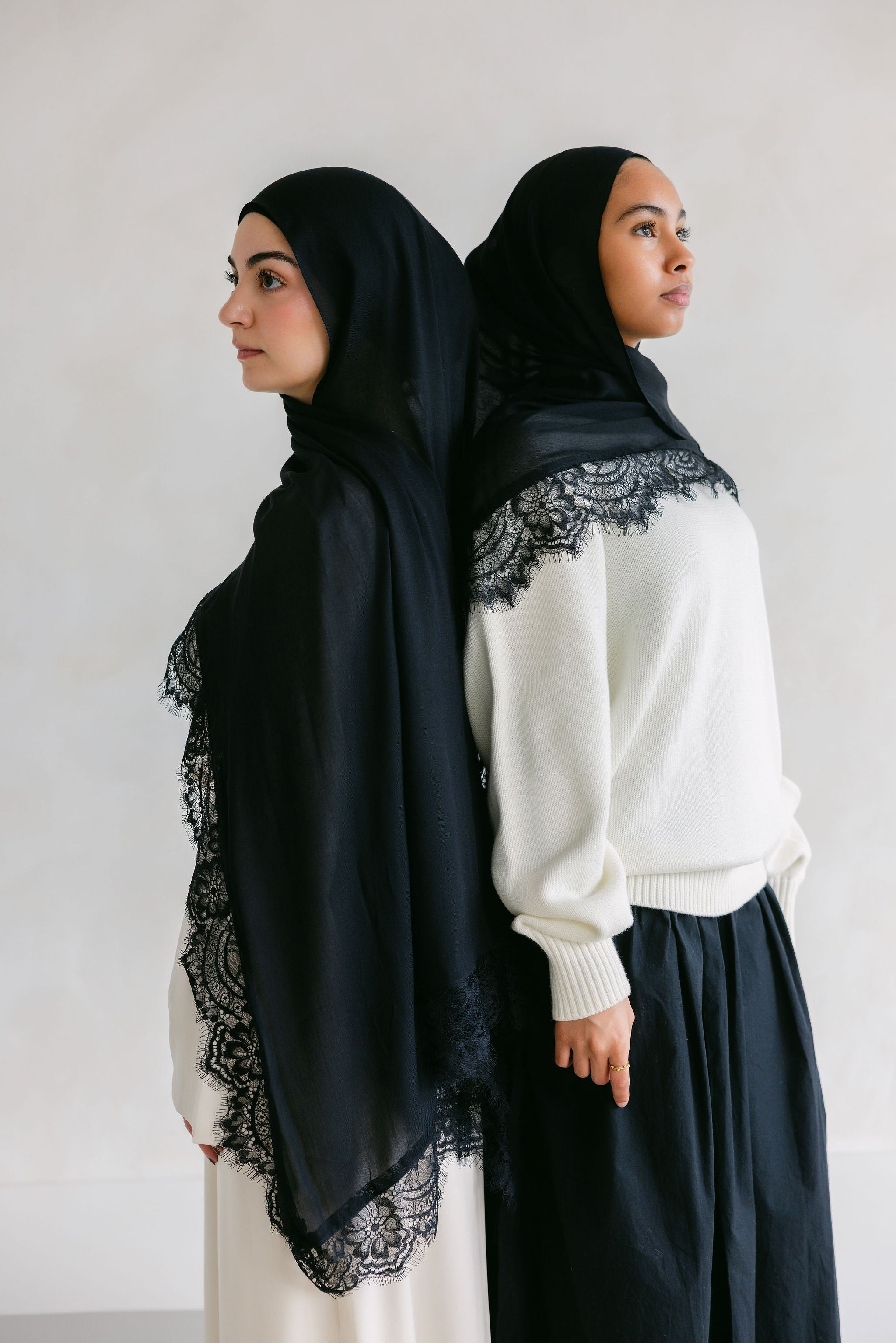 Close-up of the elegant Layla Lace dress by Threads by Farah, showcasing intricate lace details and stylish design.