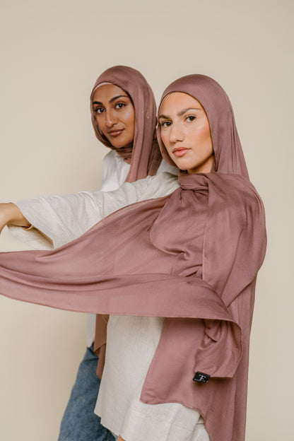 Dusty Mauve - Premium Modal Hijab & Undercap Set - Threads by Farah