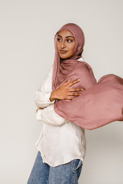 Dusty Mauve - Premium Modal Hijab & Undercap Set - Threads by Farah